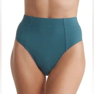 🌻NEW SWEATY BETTY Brook High Waist Bikini Bottoms In Wave Green US Size 12